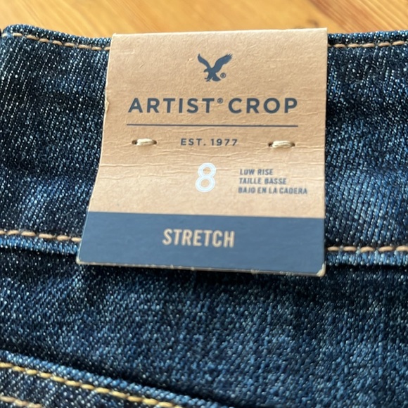 Brand New American Eagle Jeans, Artist Crop, Dark Indigo, size 8 Reg - Picture 4 of 6